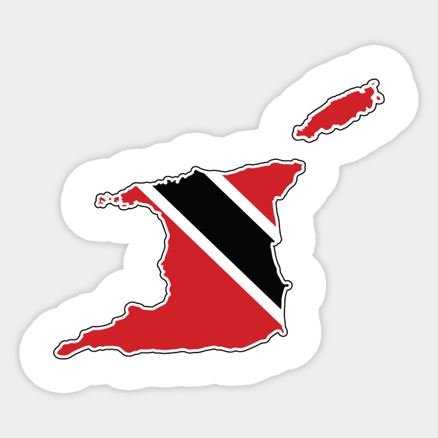 Trinidad and Tobago Flag and Map Sticker by IslandConcepts